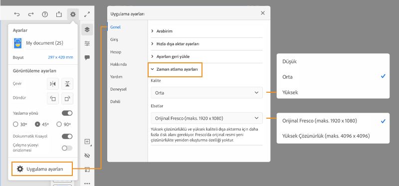 zaman atlamalı kontrol veya boyut ve sıkıştırma