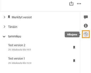 Näytä tiedostojesi aikaisemmat versiot