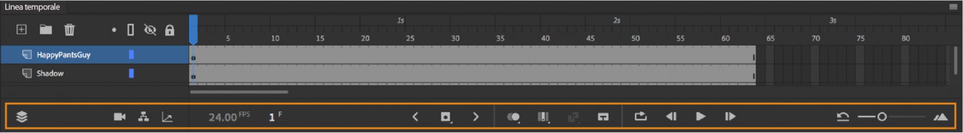 Linea temporale in basso