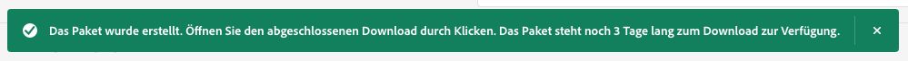 Adobe Package Downloader erfolgreich heruntergeladen