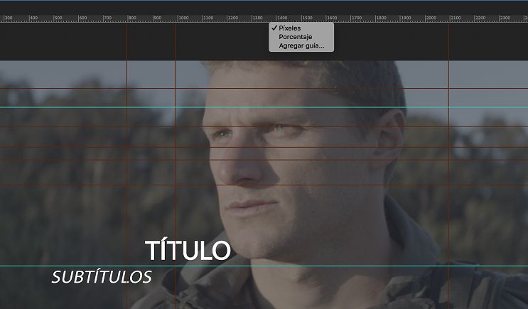 Alternar entre las opciones de medida de píxeles y porcentajes