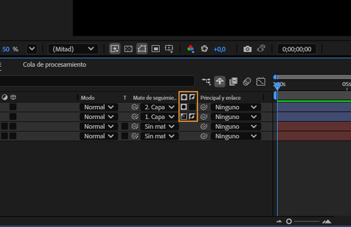 Conmutadores de la capa mate alfa/luminancia y la invertida y la no invertida