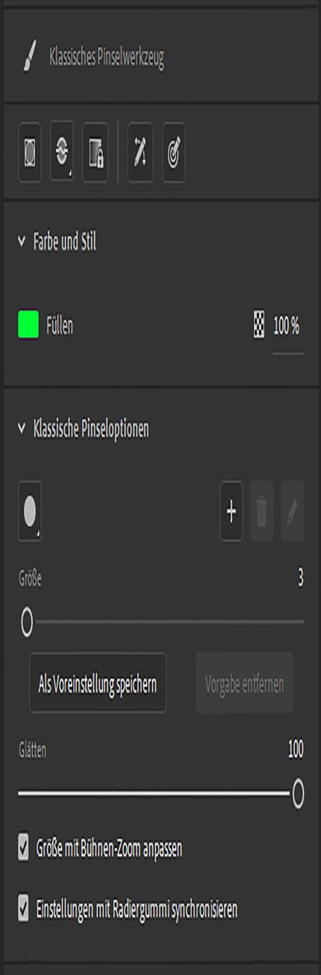 Eigenschafteninspektor für Werkzeuge