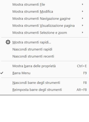 Scegliere gli strumenti da visualizzare