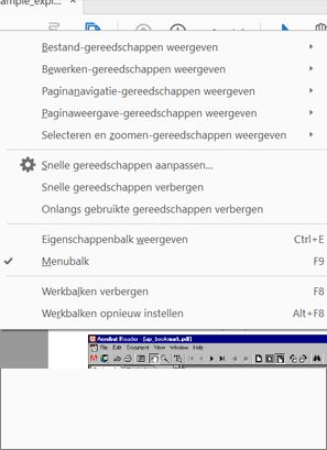 De gereedschappen kiezen die u wilt weergeven