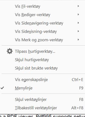 Velg verktøyene du vil skal vises