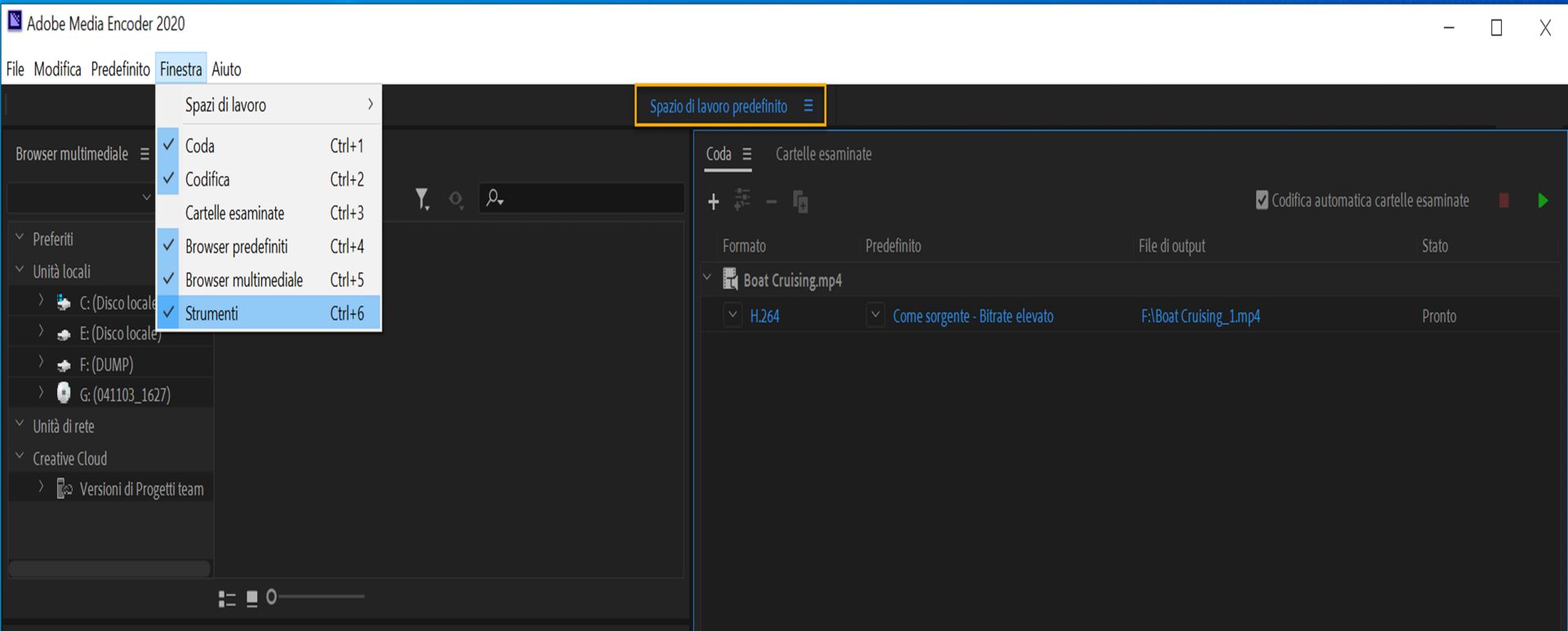 Passare da uno spazio di lavoro all’altro con la nuova barra degli strumenti