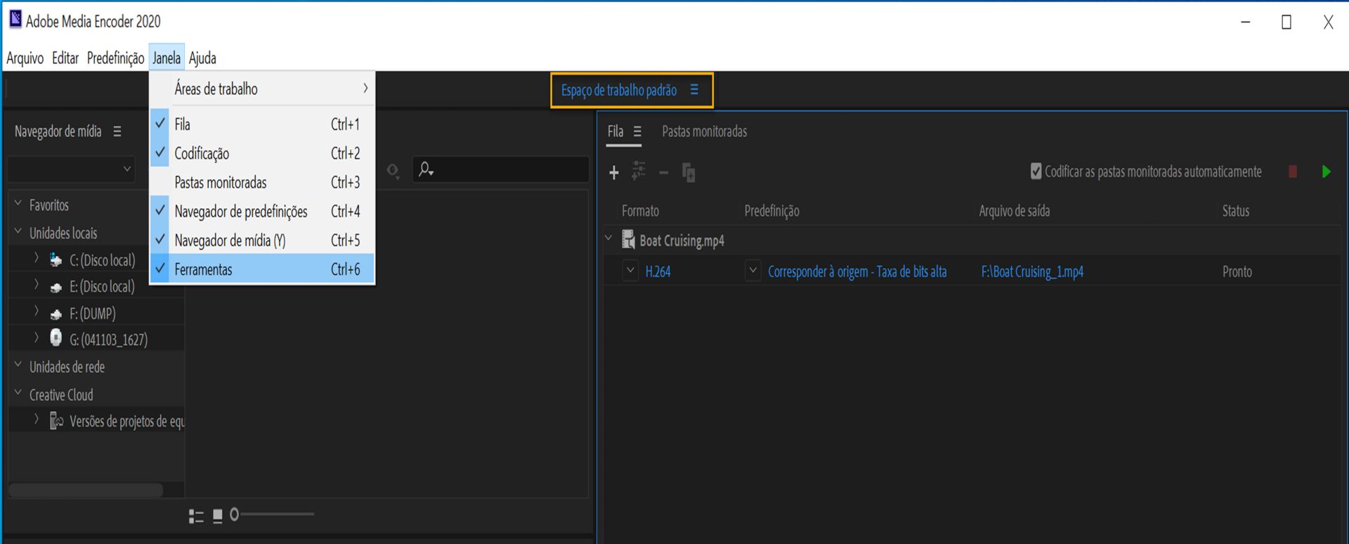Alternar entre vários espaços de trabalho usando a nova barra de Ferramentas