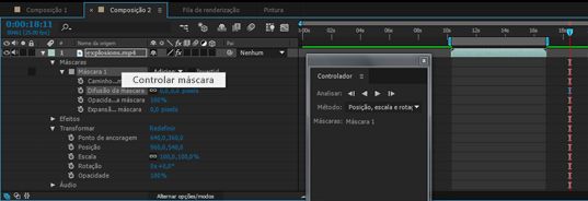 Controles do controlador de máscara
