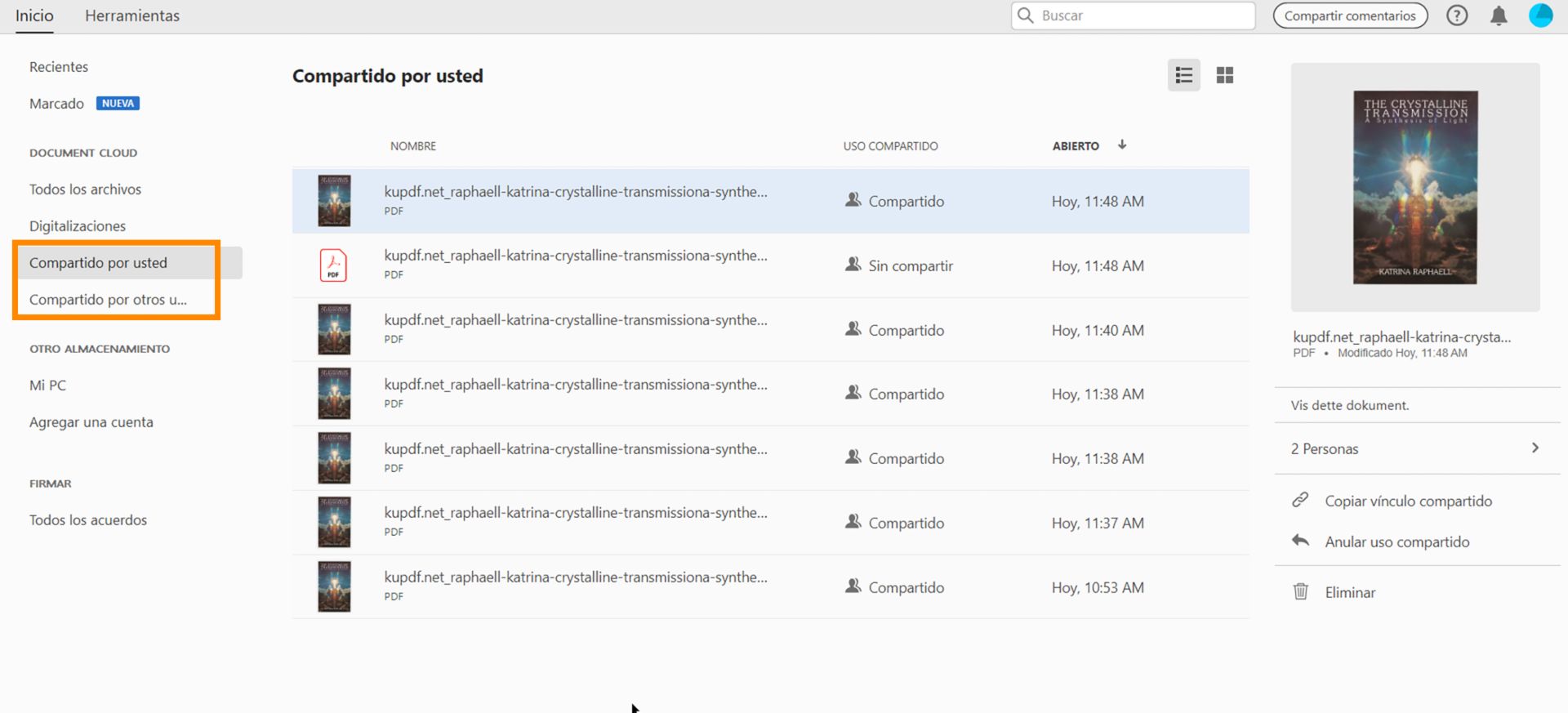 Operaciones en archivos compartidos