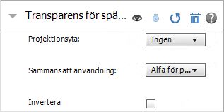 Transparens för spårprojektionsyta