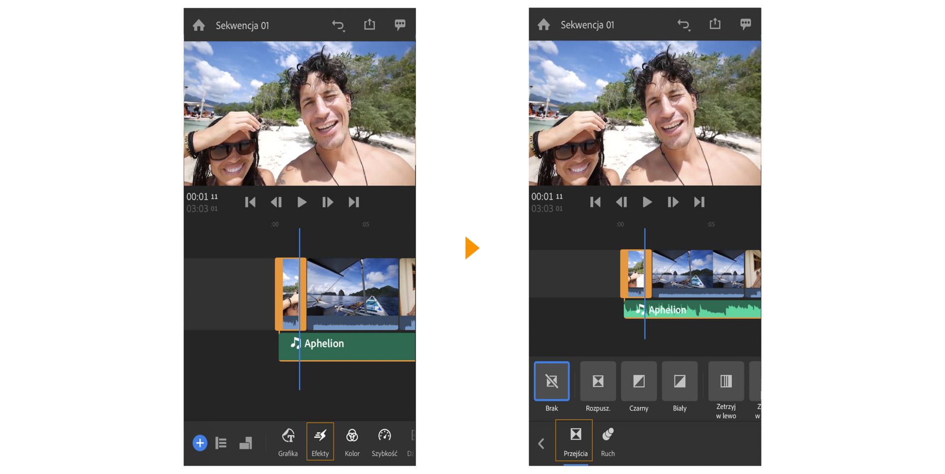 Dodawanie przejścia
