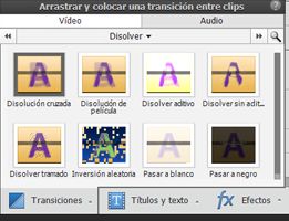 Aplicación de transiciones a clips