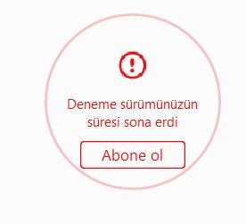 Deneme sürümü sona erdi hatası