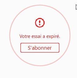 Erreur : la période d’essai a expiré