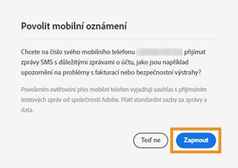 Vyberte možnost Zapnout