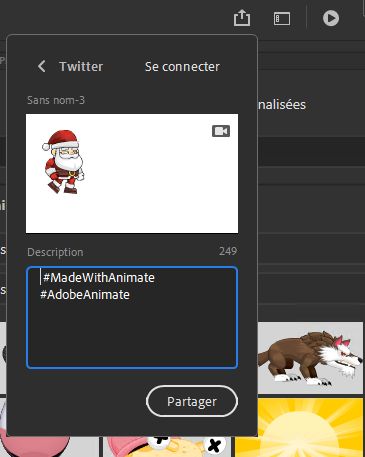 Panneau Partage sur Twitter