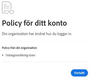 Ändringar i policy för konto