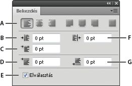 A Photoshop Bekezdés panelje