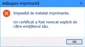 Nu se poate instala, certificatul a fost revocat