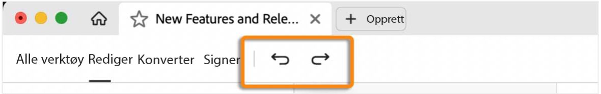 Angre Gjør om-alternativet på den øverste menylinjen