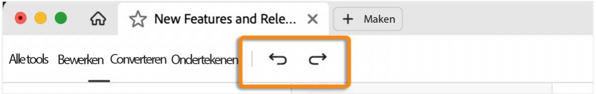 De optie Opnieuw uitvoeren ongedaan maken in de bovenste menubalk