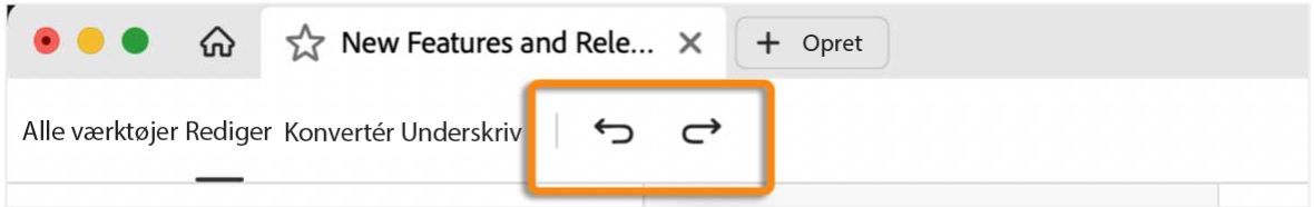 Fortryd annuller-muligheden i den øverste menulinje