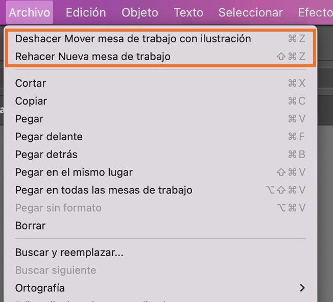 Las opciones Deshacer y Rehacer le permiten deshacer o rehacer los cambios realizados en el documento, por lo que podrá corregir los errores que cometa mientras trabaja. Puede encontrar la opción Deshacer y Rehacer en el menú Editar en Illustrator.