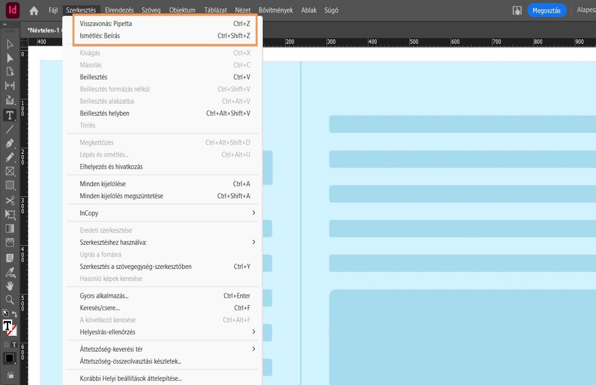 egy párbeszédpanel a Visszavonás és Mégis opciókkal