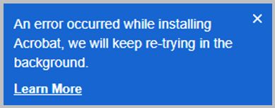 Mensaje de error que aparece cuando el Programa de instalación unificado se bloquea.
