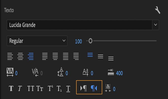 Elegir de izquierda a derecha o de derecha a izquierda en el panel de gráficos esenciales