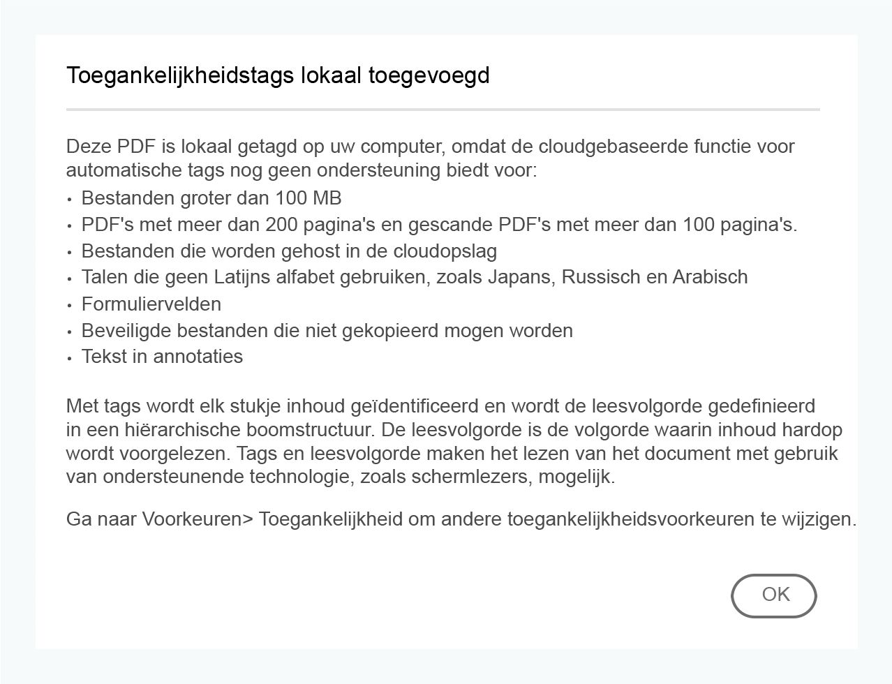 Selecteer het infopictogram voor meer informatie over de niet-ondersteunde bestanden