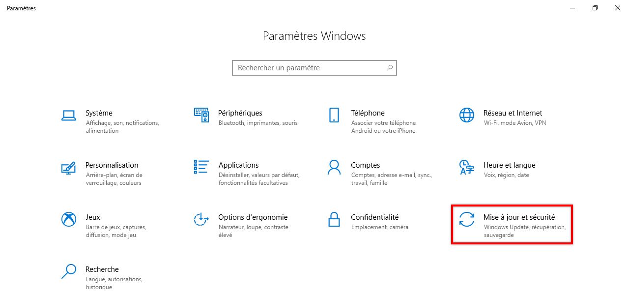 Mise à jour et sécurité