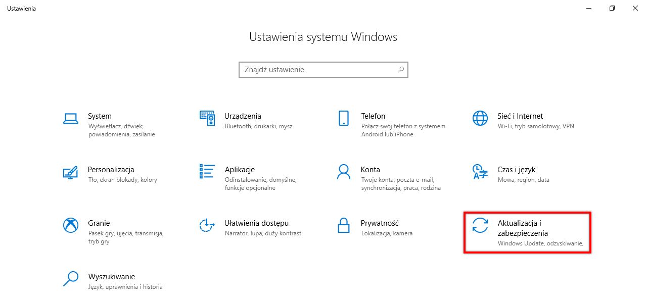 Aktualizacja i bezpieczeństwo