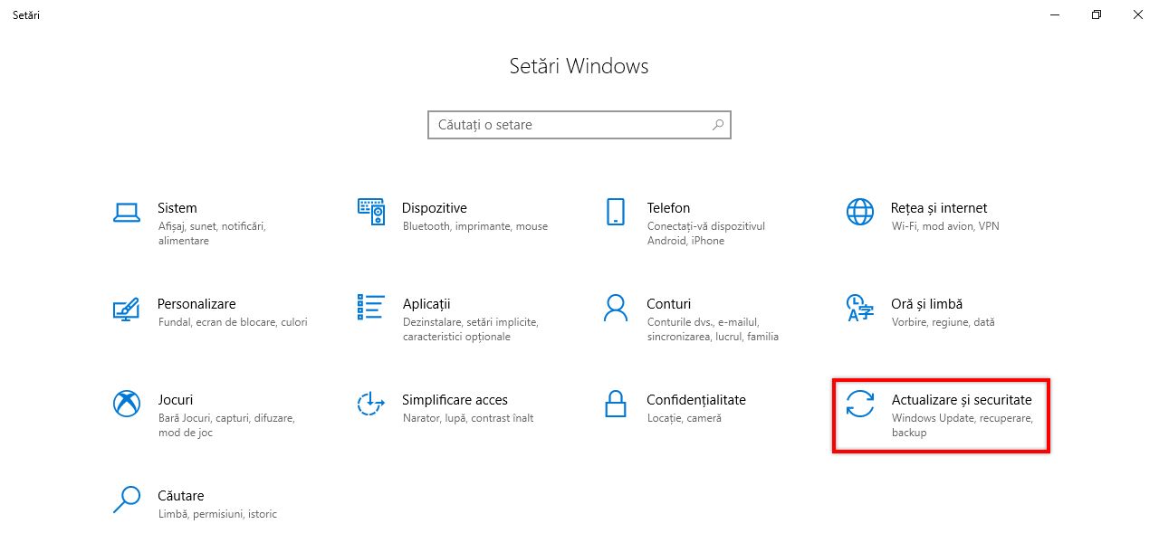 Actualizare și securitate