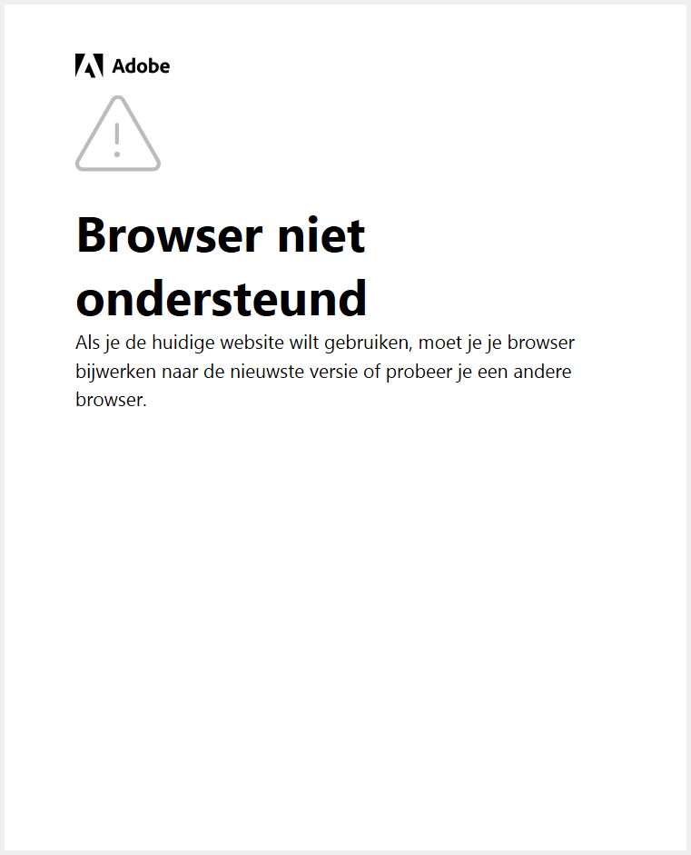 Een waarschuwing om apps, besturingssystemen en browsers van Adobe bij te werken