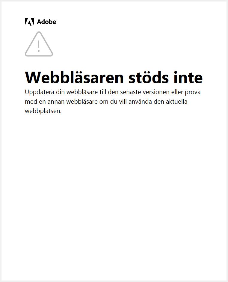 En varning om att uppdatera Adobes program, operativsystem och webbläsare