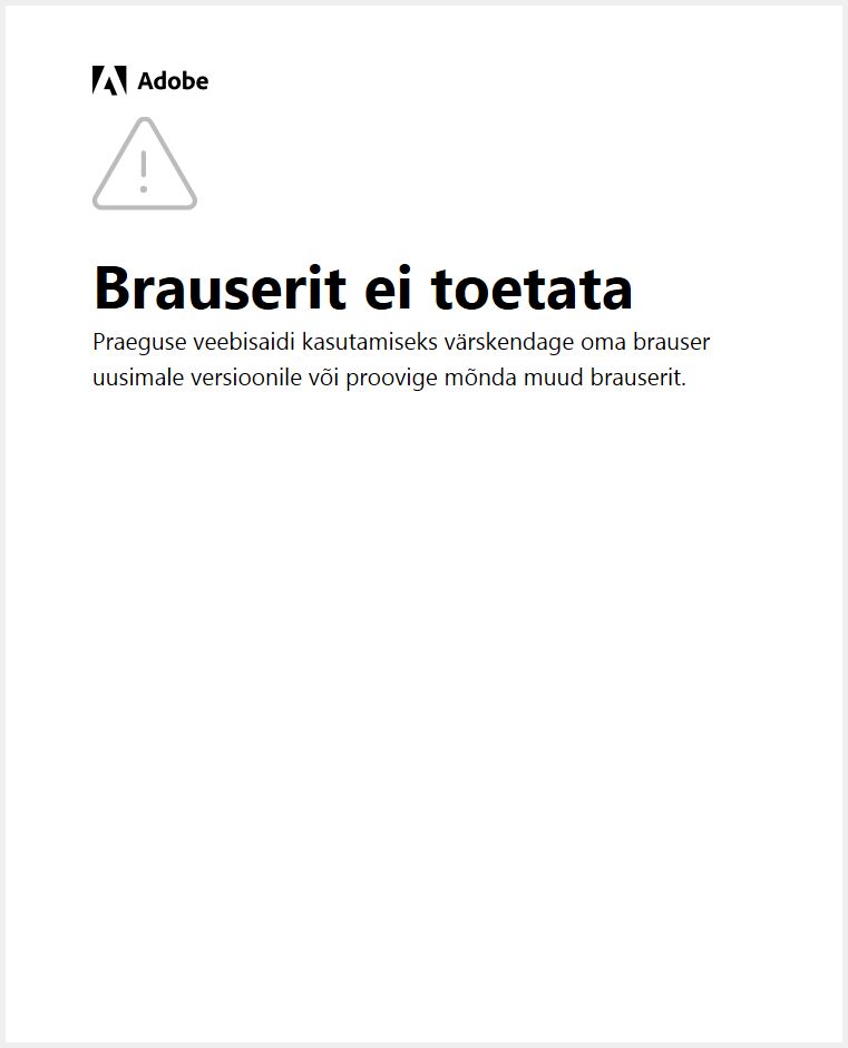 Hoiatus Adobe rakenduste, opsüsteemi ja brauseri uuendamiseks