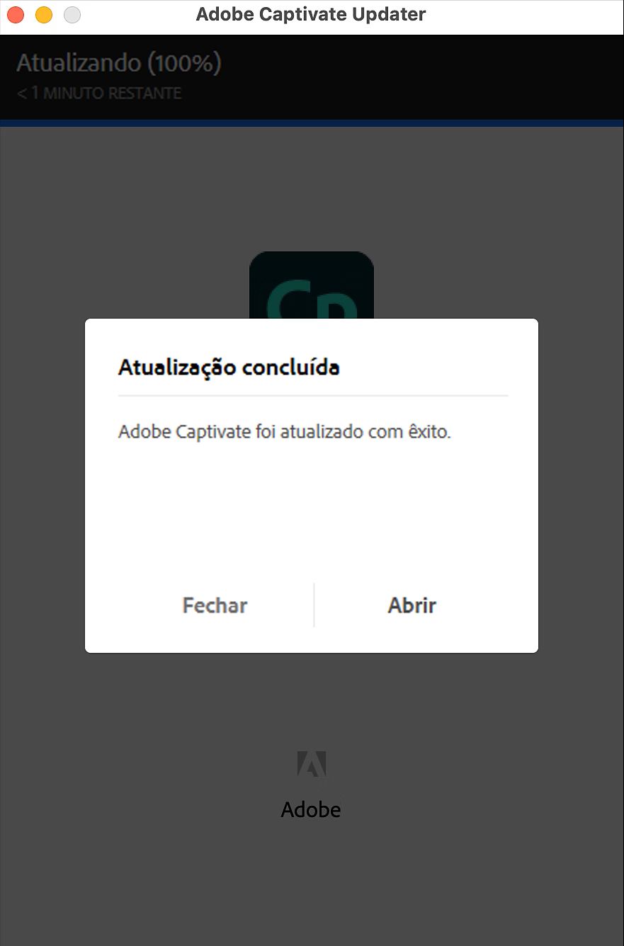 Atualização concluída
