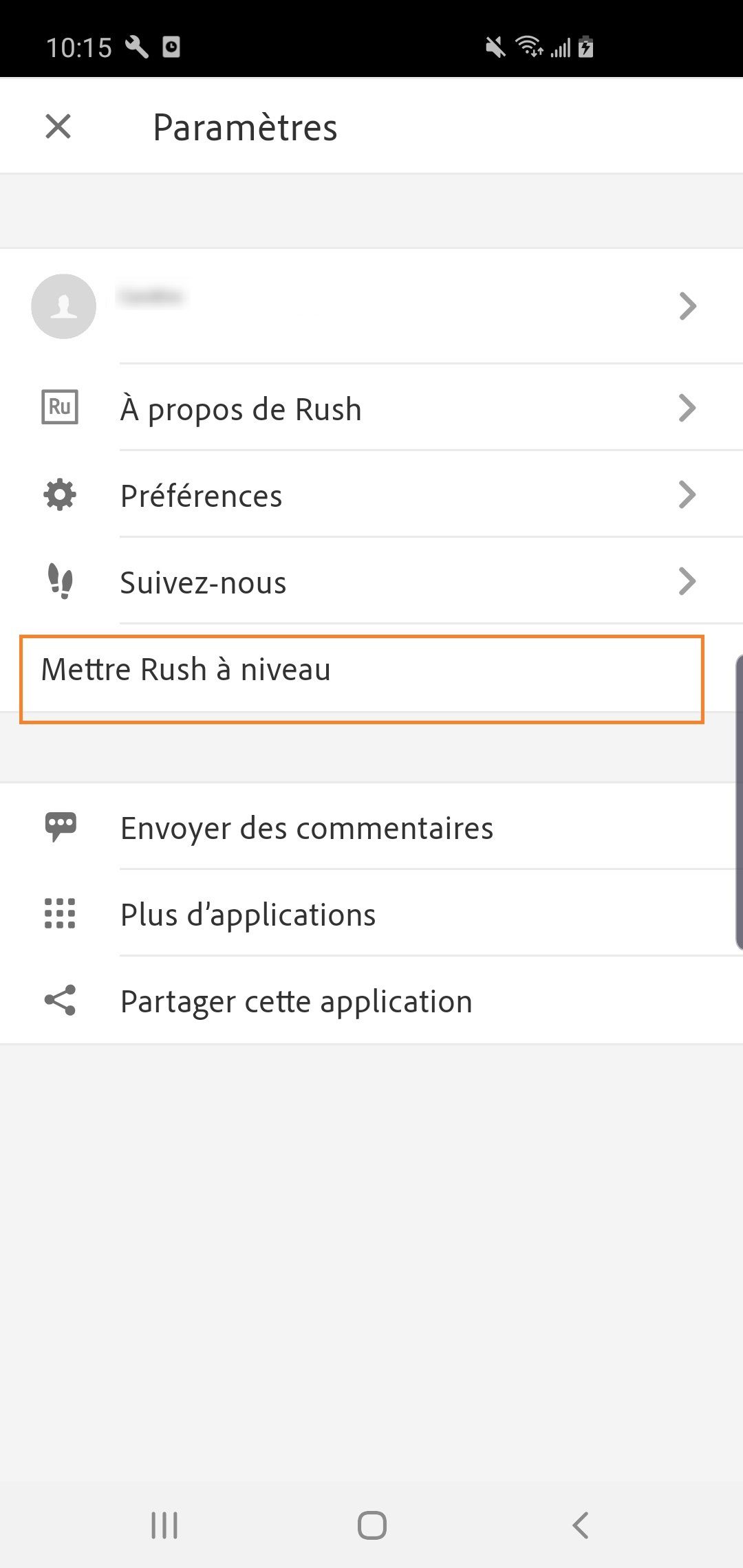 Passage à un abonnement payant Premiere Rush