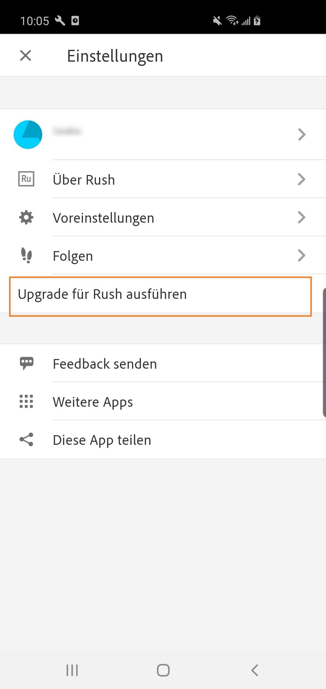 Aktualisieren Sie auf ein kostenpflichtiges Premiere Rush-Abonnement
