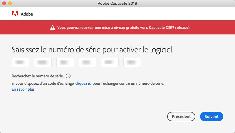 Mettre à niveau la clé de licence