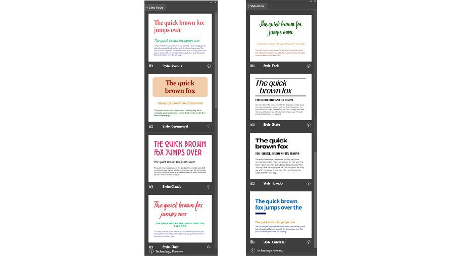 Select from our Style Packs