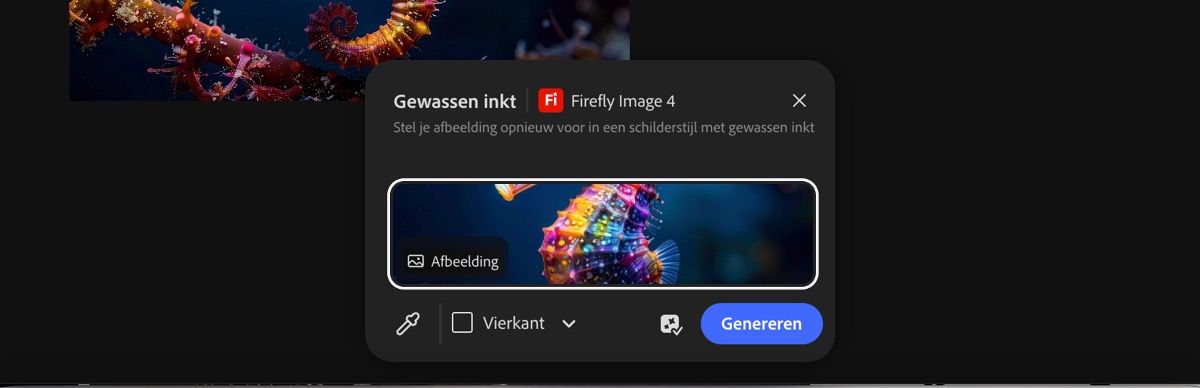 Selecteer een afbeelding van het canvas om de voorinstelling Ink wash by firefly Image 4 toe te passen.