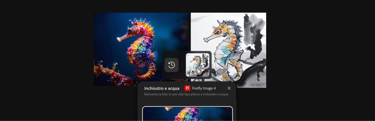 Immagine generata utilizzando il predefinito Inchiostro e acqua con Firefly Image 4.