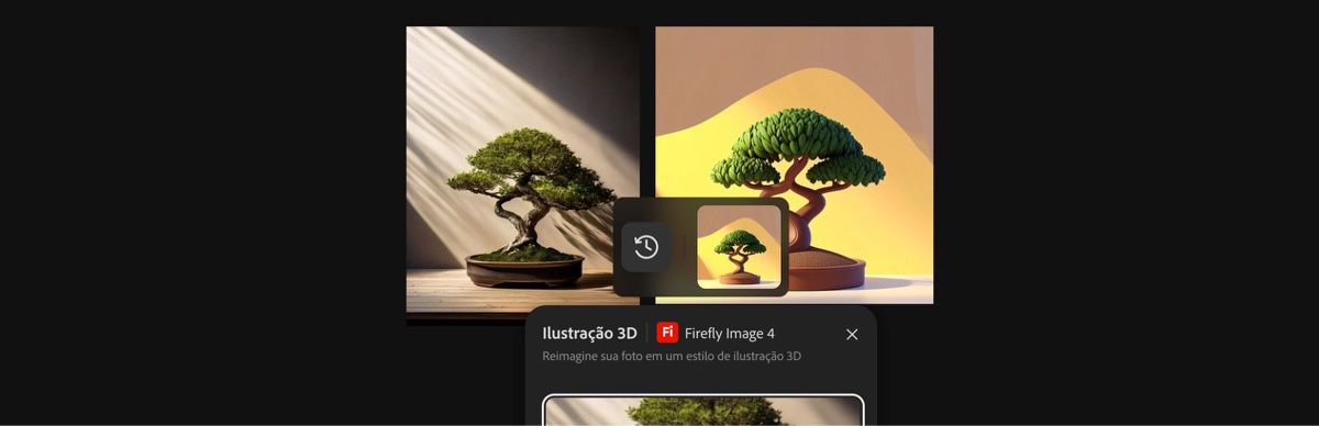 Imagem gerada usando a predefinição Ilustração 3D com Firefly Image 4.