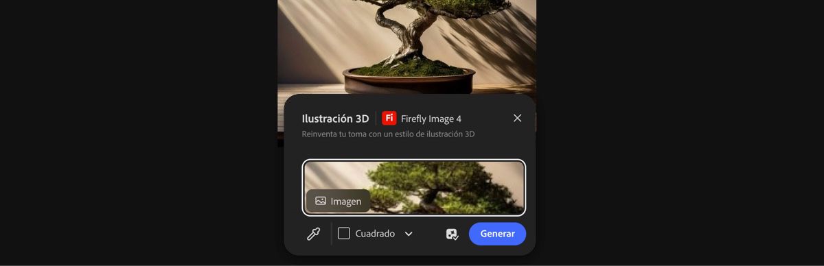 Seleccione una imagen del lienzo para aplicar el ajuste preestablecido Ilustración 3D de Firefly Image 4.