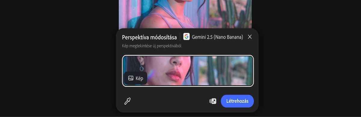 Válasszon ki egy képet a vászonról a Perspektíva módosítása Gemini 2.5 Flash Image készlet alkalmazásához.