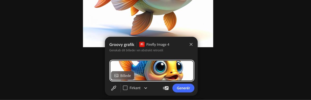 Vælg et billede fra lærredet for at anvende forudindstillingen Groovy grafik af Firefly Image 4.