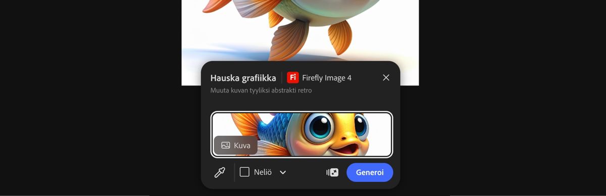 Valitse piirtoalueelta kuva käyttääksesi Groovy graphic by Firefly Image 4 -esiasetusta.